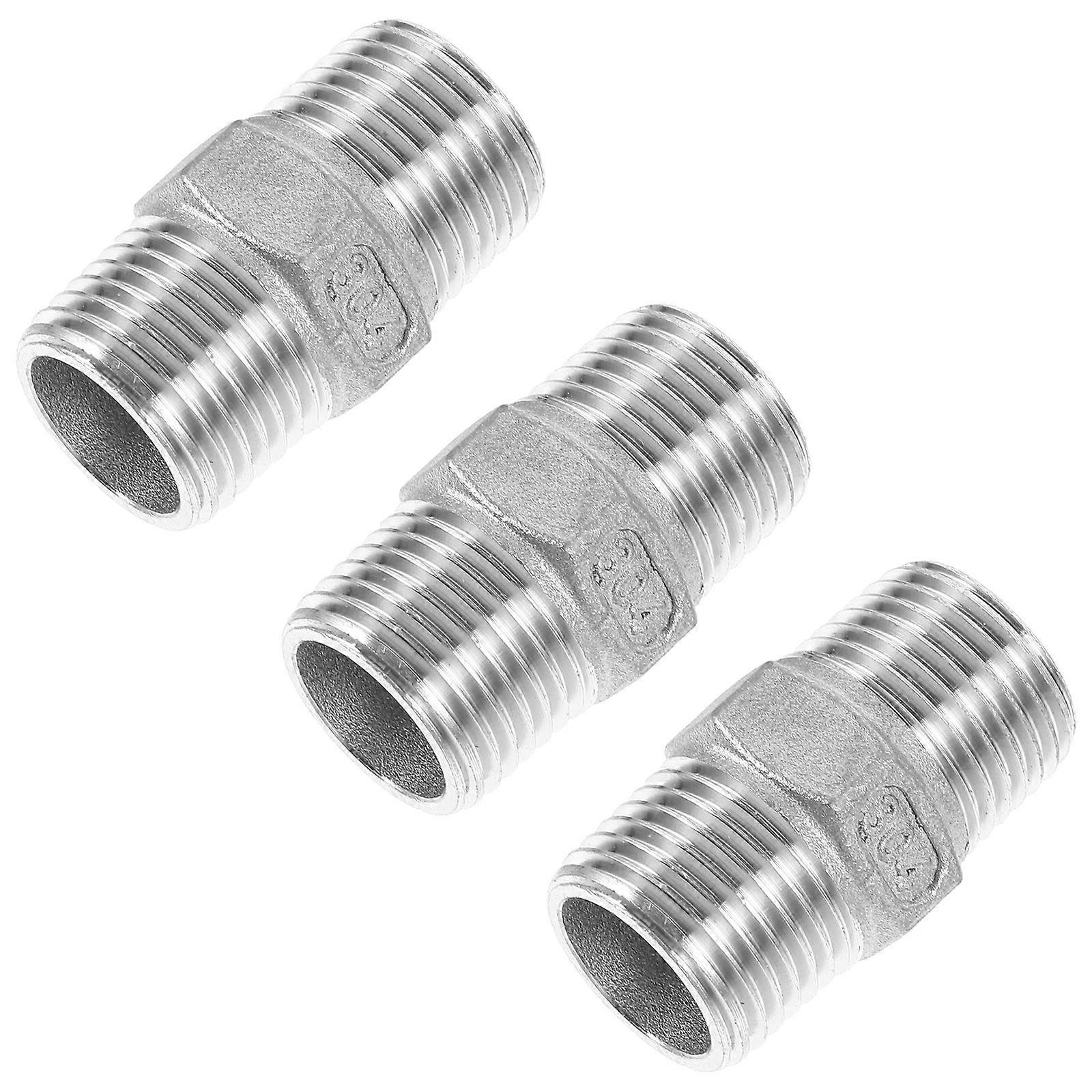 Stainless Steel Hose Coupler Set of 3 Hexagonal Adapter for Secure Water Connection Leak Proof Easy Installation for Indoor and Outdoor Use