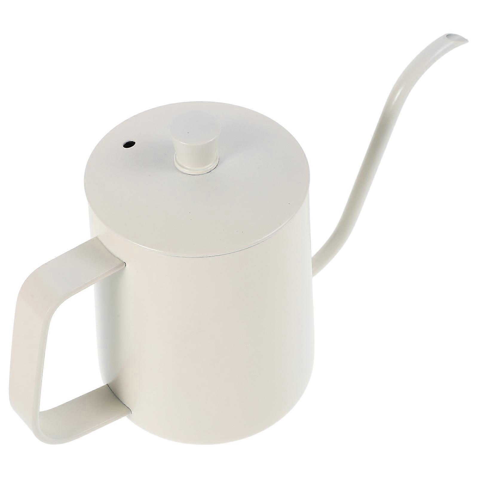 Hand Drip Coffee Kettle Lided Coffee Kettle Precise Pouring For Home Use Beige 11.30X7.60X6.90CM 1Pcs