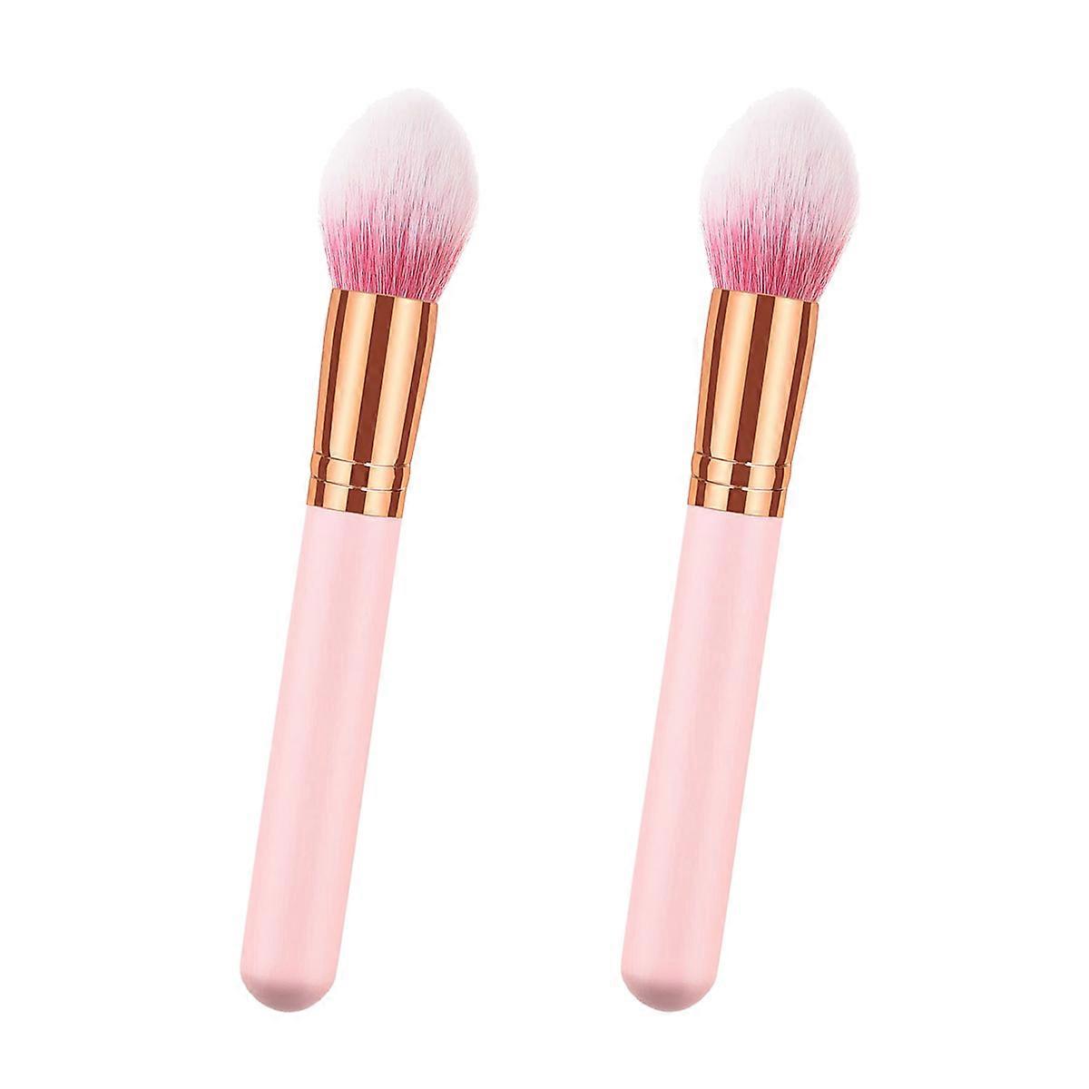 Flame Shape Makeup Brush 2Pcs For Daily Use With Premium Design In Pink Color For Cosmetics Application