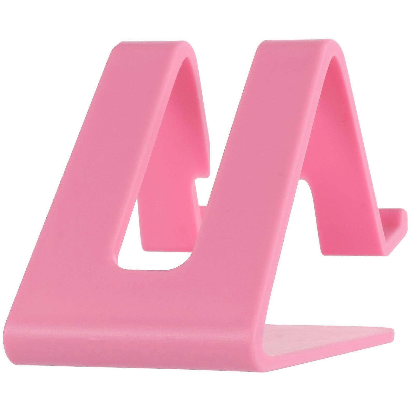 Desk Cell Phone Holder Charging Compatible Simple Practical Home Use Pink Silicone 1Pc