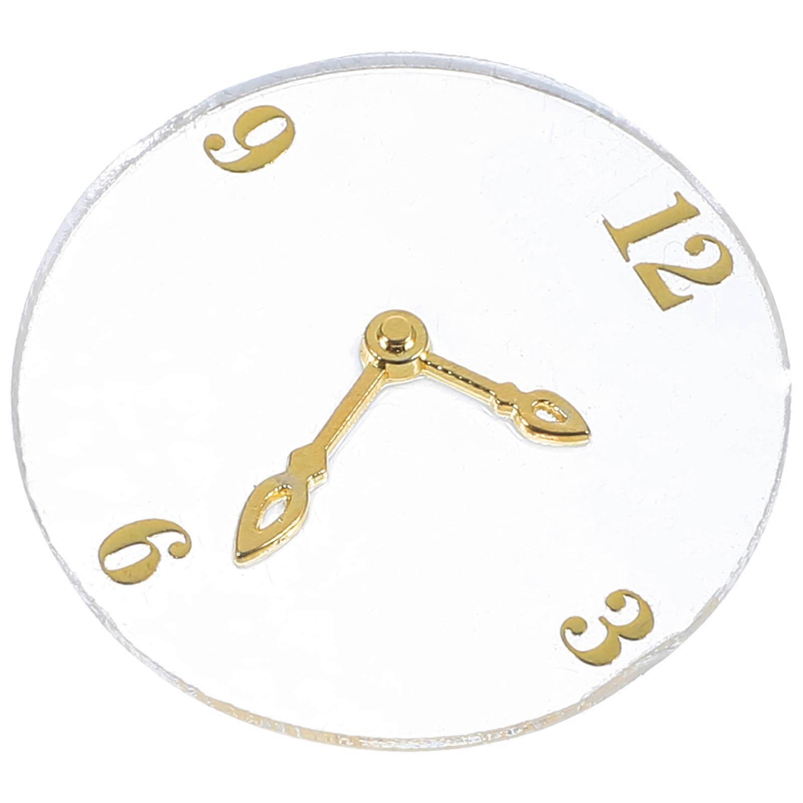 Decorative Mini Wall Clock Miniature Accessory Transparent Color Clock Function Collectors Item 1Pack