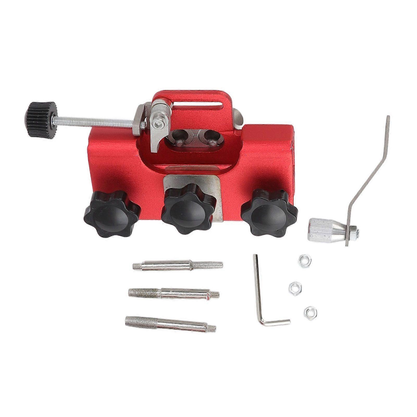 Chainsaw Sharpener Portable Lightweight Hand Crank Chain Sharpening Jig for Electric Saws Red
