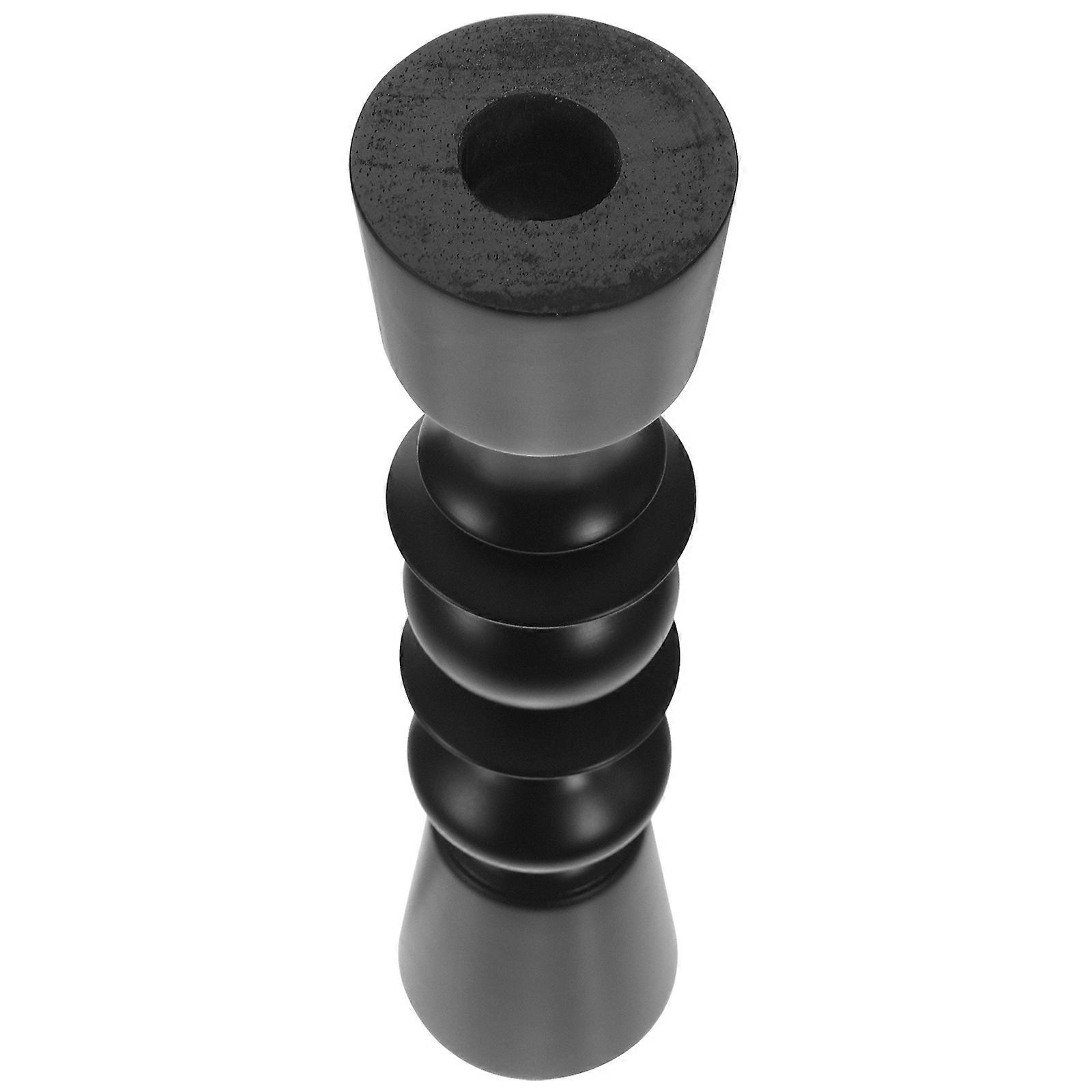 Retro Wooden Candlestick Holder for Home Decor Simple Design Black Color Warm and Romantic 1 Piece