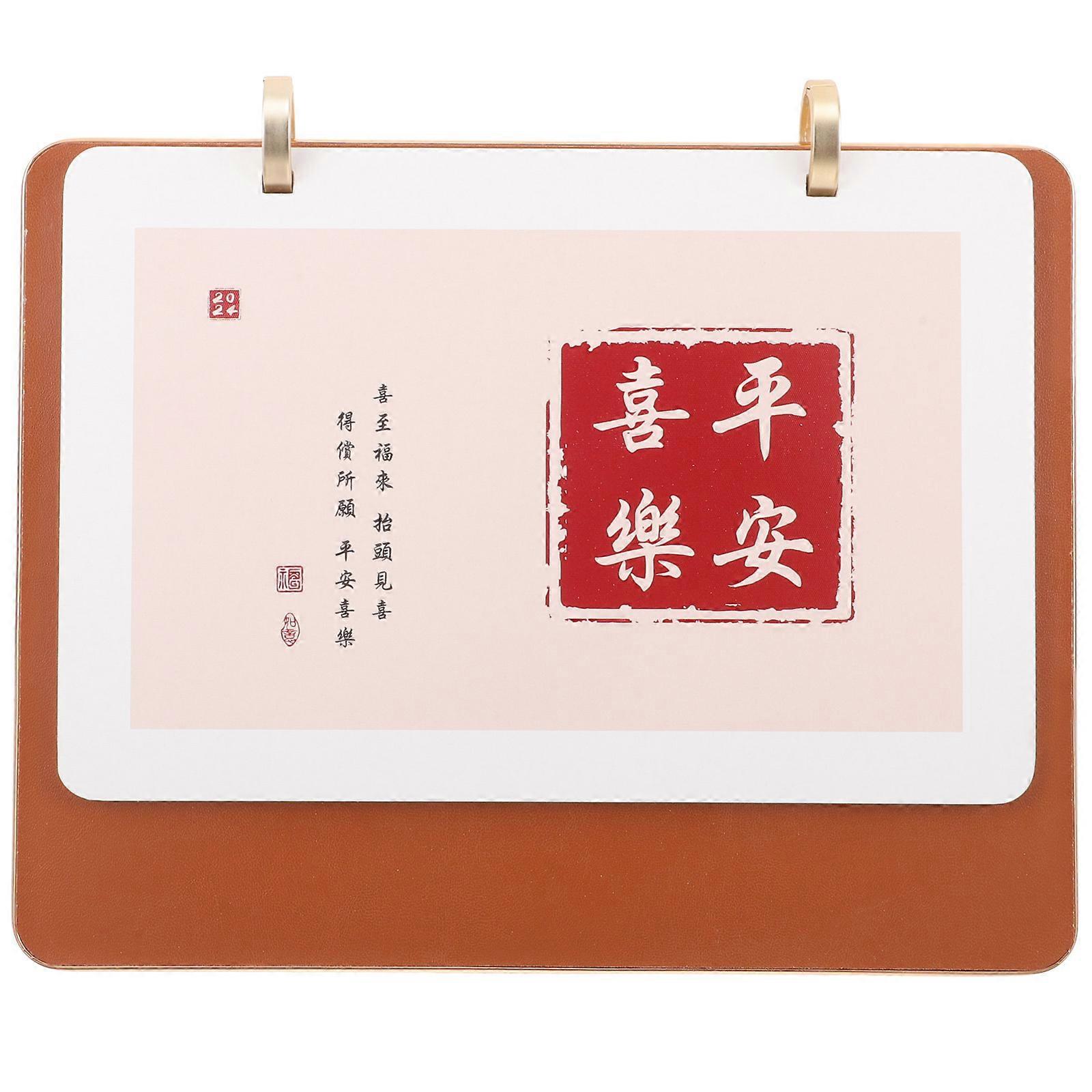 Wood Base Desk Calendar 2024 Planning Calendar For Office Use Rectangular Multi Color Efficient Scheduling 1Pack