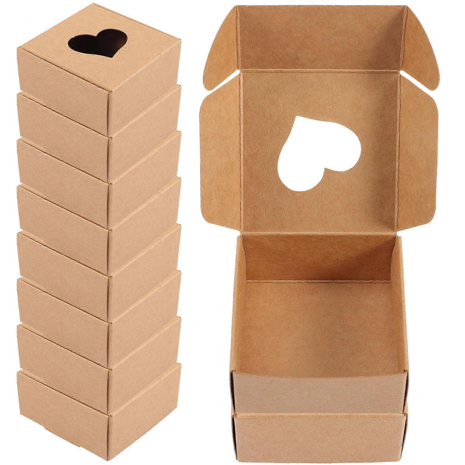 Chocolate Kraft Paper Gift Boxes for Decor Easy to Assemble and Store 20pcs