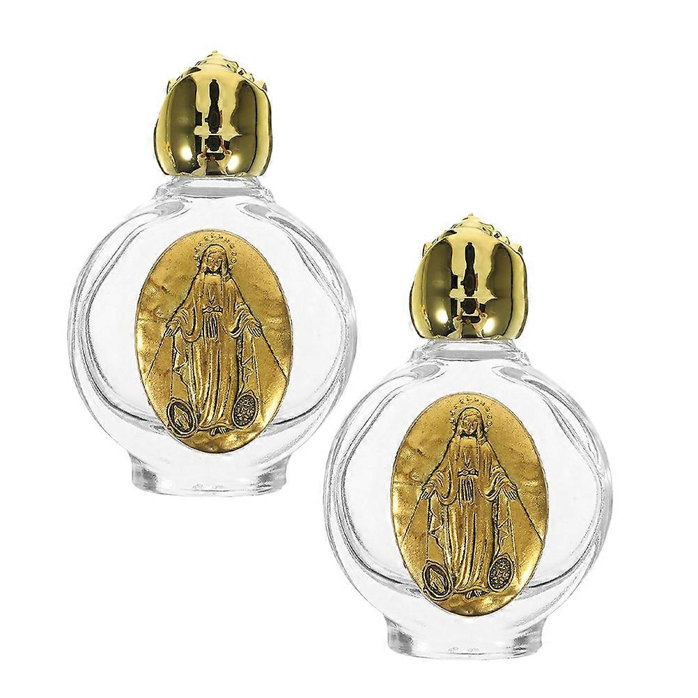Holy Water Bottle with Glass Material for Storage Use Multi Color 2 Pieces Small Size