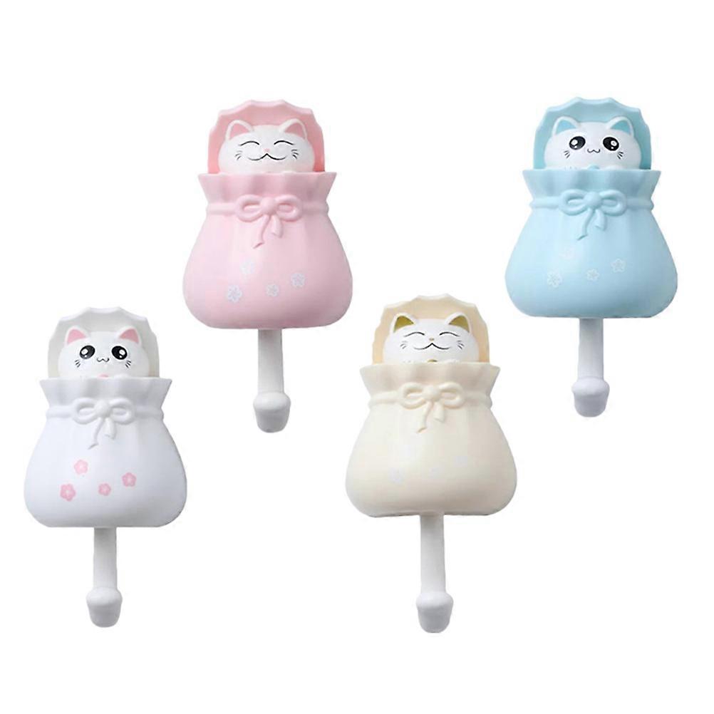 Creative Adhesive Hooks, Ideal for Keys and Clothes, Made of Plastic