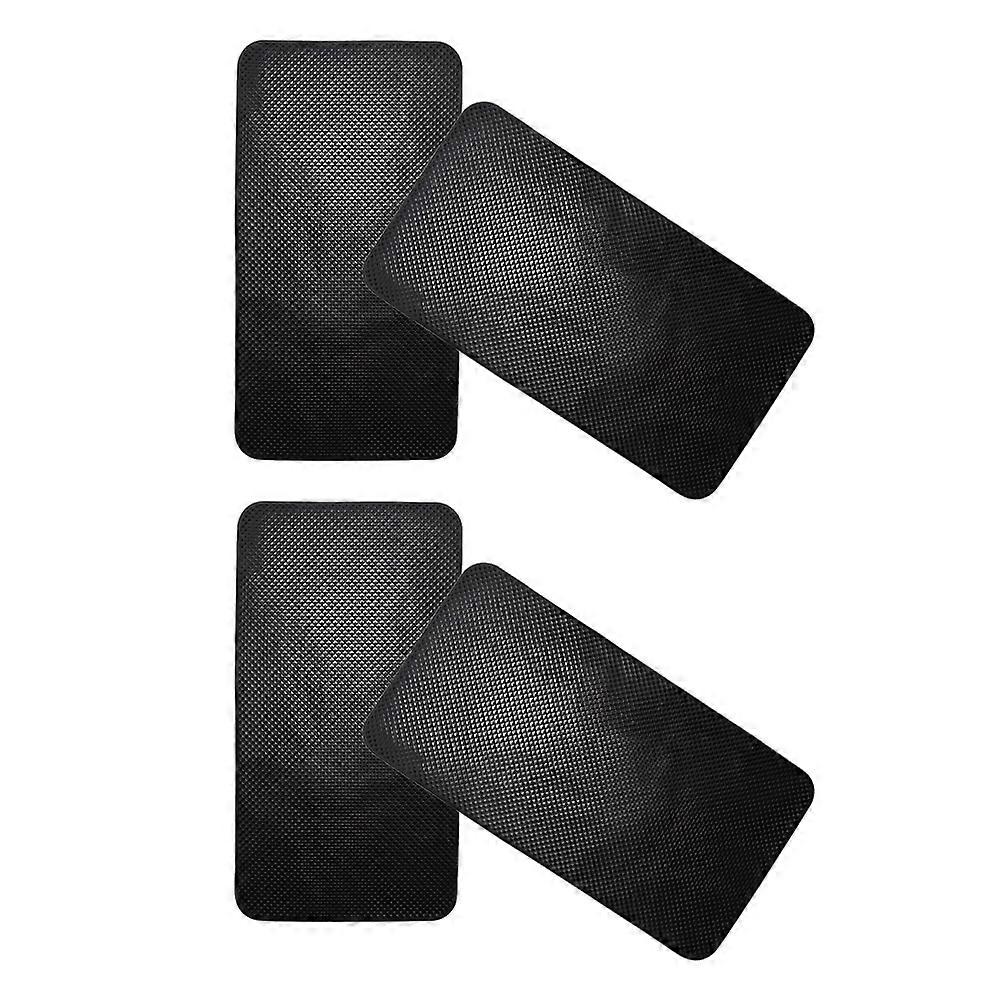 Car Dashboard Mat 4Pcs Non-slip Dashboard Pad Car Organization Accessory Black Strong Adhesion 27.50X15.00X0.25CM