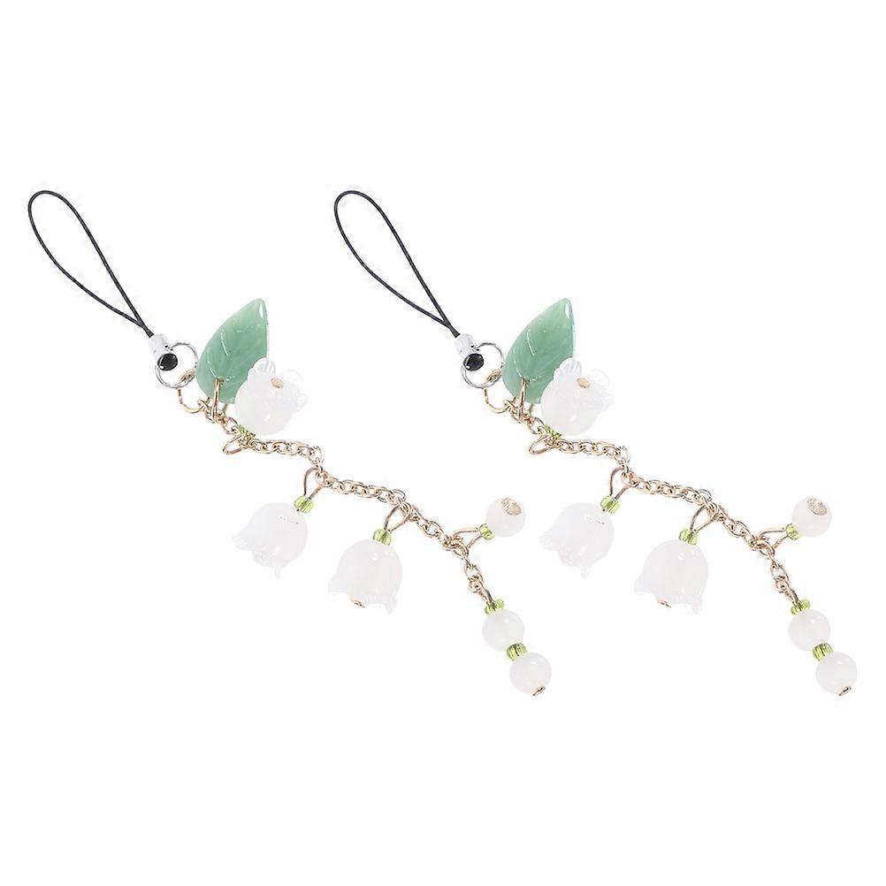 Phone Charms Jade Pendant for Decor 2Pcs Phone Charm