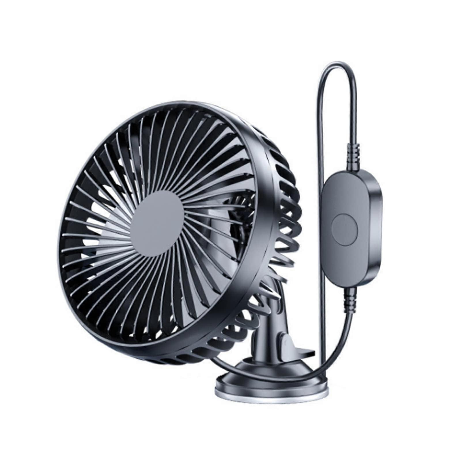 Car Fan USB 12V Universal 3 Speed Adjustable Quiet Fan 360 Rotatable Table Fan for Home Office and Pushchair