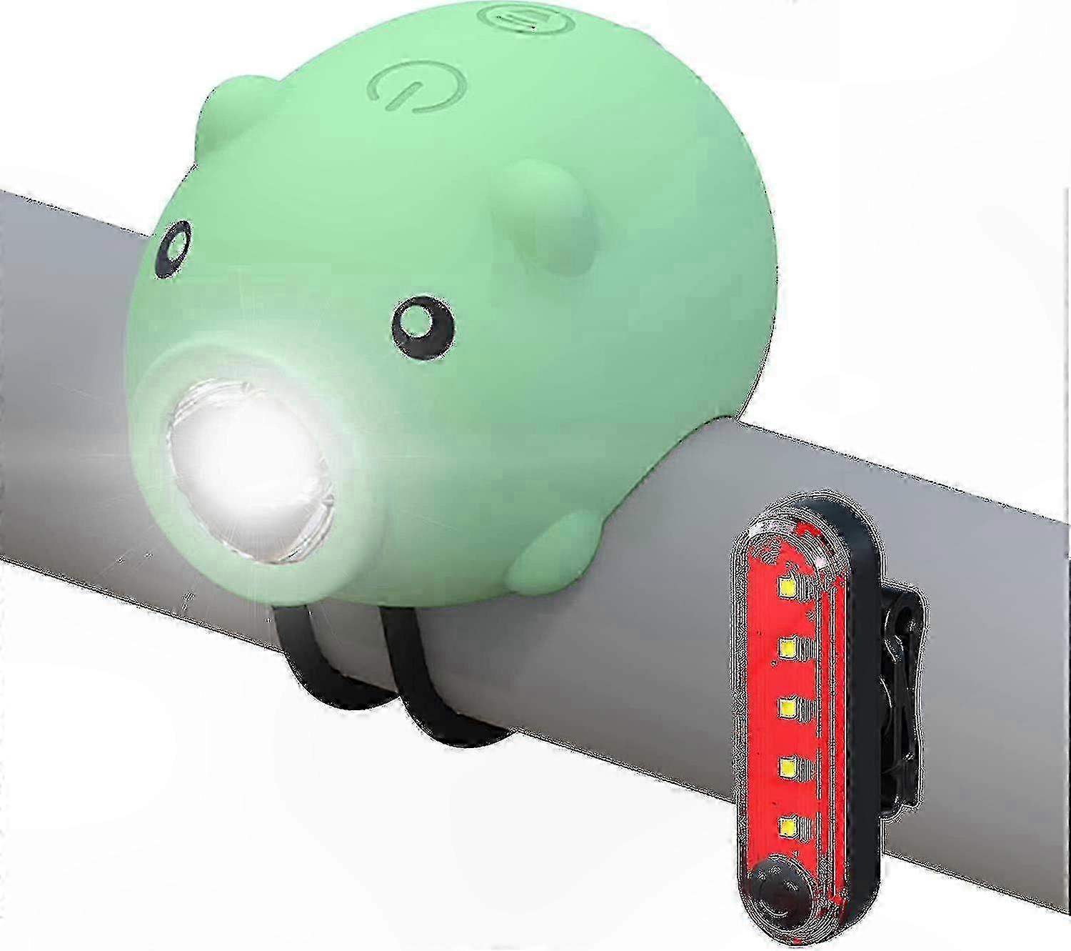 USB Rechargeable Bike Light with 120dB Horn and Tail Light Combo