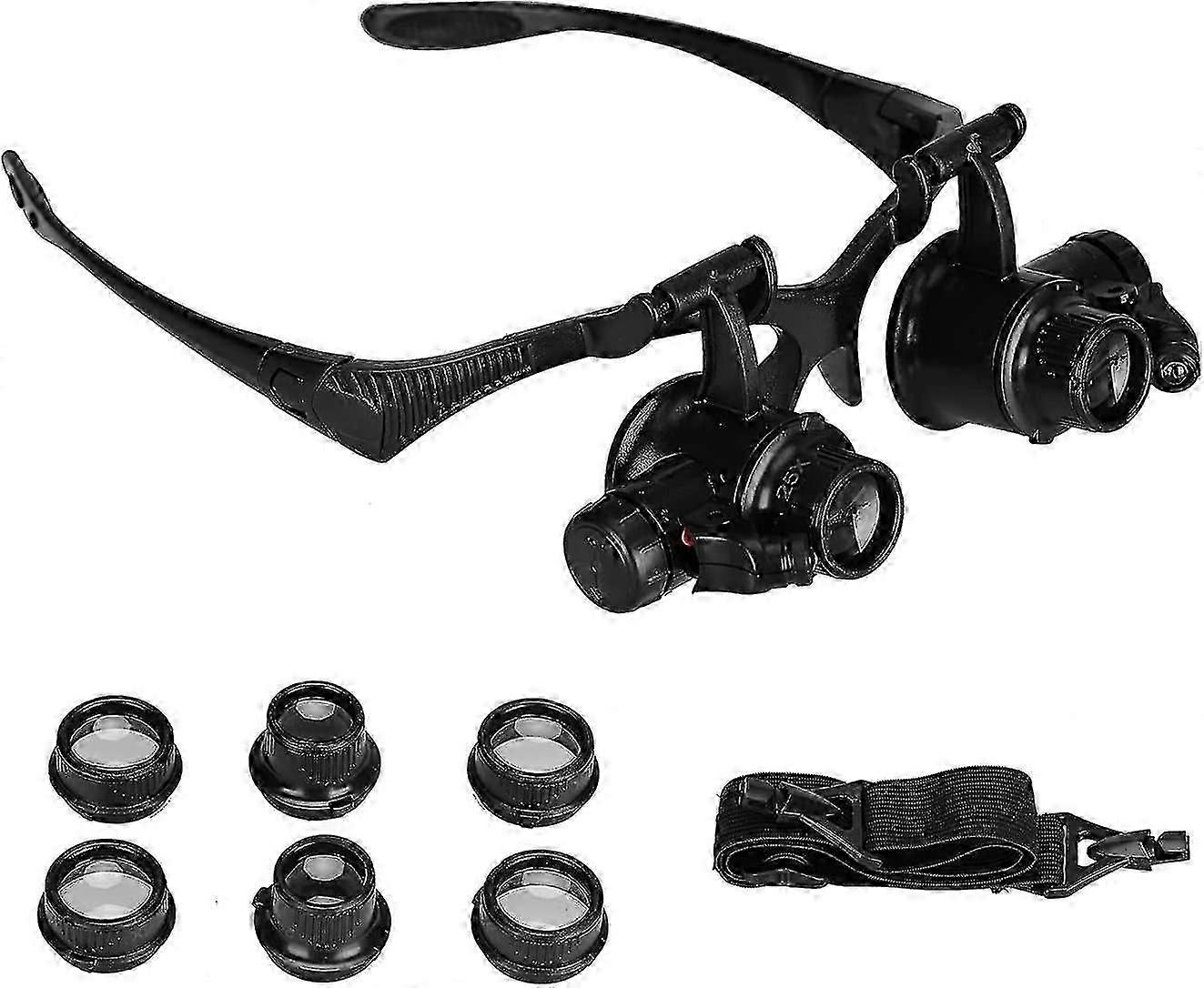 Forehead Magnifier Magnifying Glasses Headband Magnifier With 4 Detachable Lenses (10x, 15x, 20x, 25x)