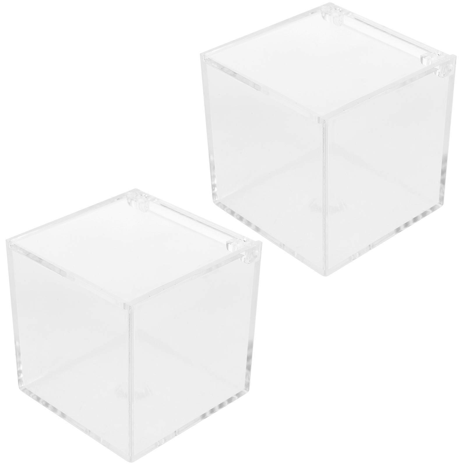 Clear Acrylic Display Boxes for Collectibles, Artwork, DIY Micro Landscapes & Home Storage – Dustproof & Transparent Organizers (2pcs)