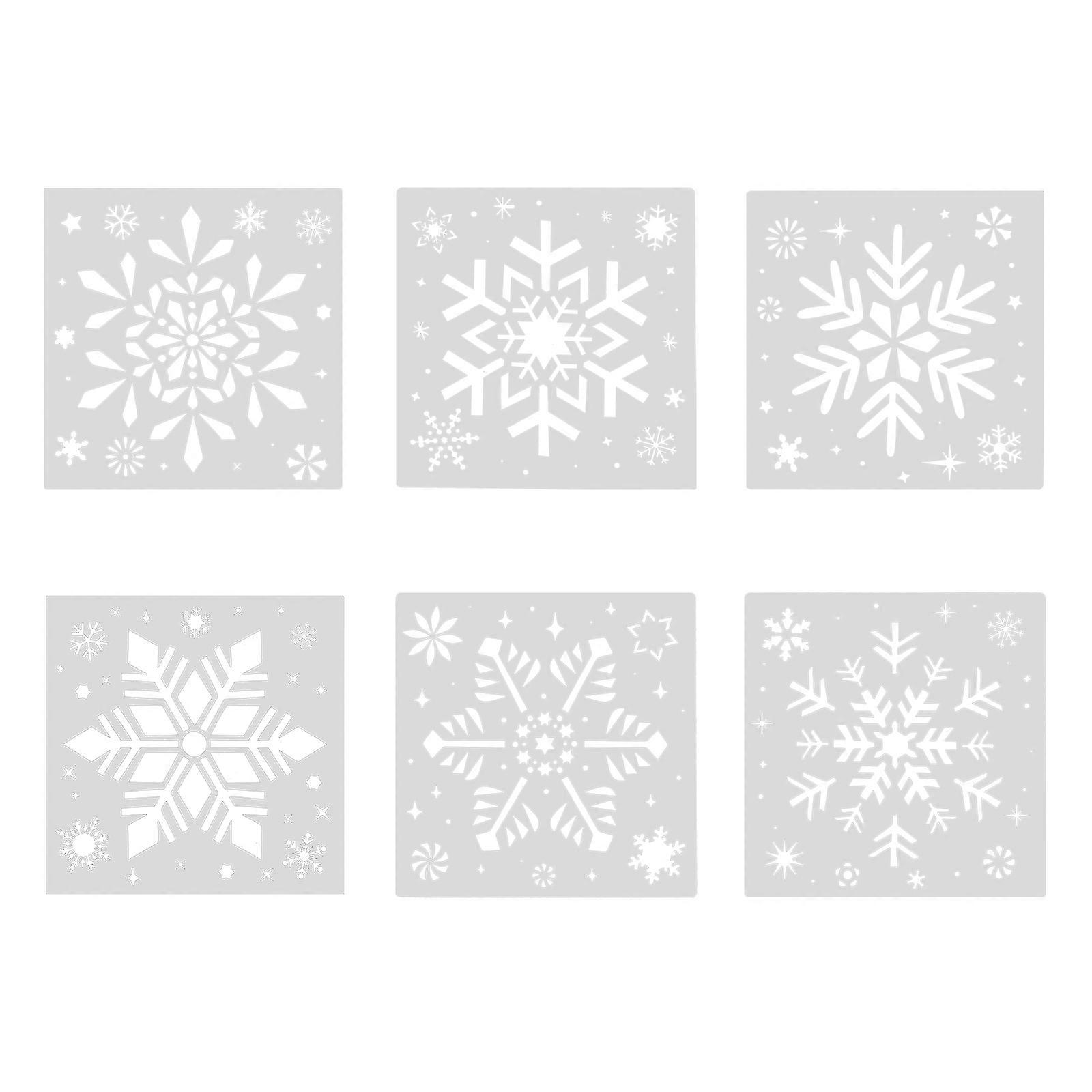 Crafting Stencils Reusable 6Pcs Snowflake Design For Scrapbook Coloring And Embossing Projects 20.1X20.1cm Ideal For Children And Adults