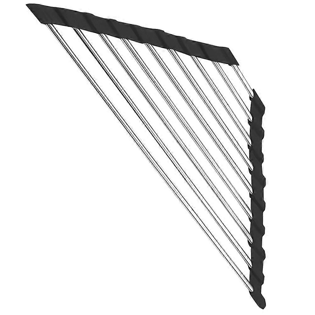 Stainless Steel Rolling-up Drying Rack for Kitchen Use Black Triangle Plate 7.5 Inches