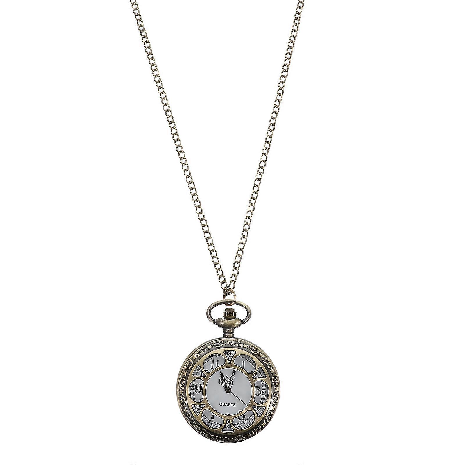 Analog Roman Pocket Watch For Men And Women With Hollow Design That Ensures Easy Time Reading In Golden Color 1Set