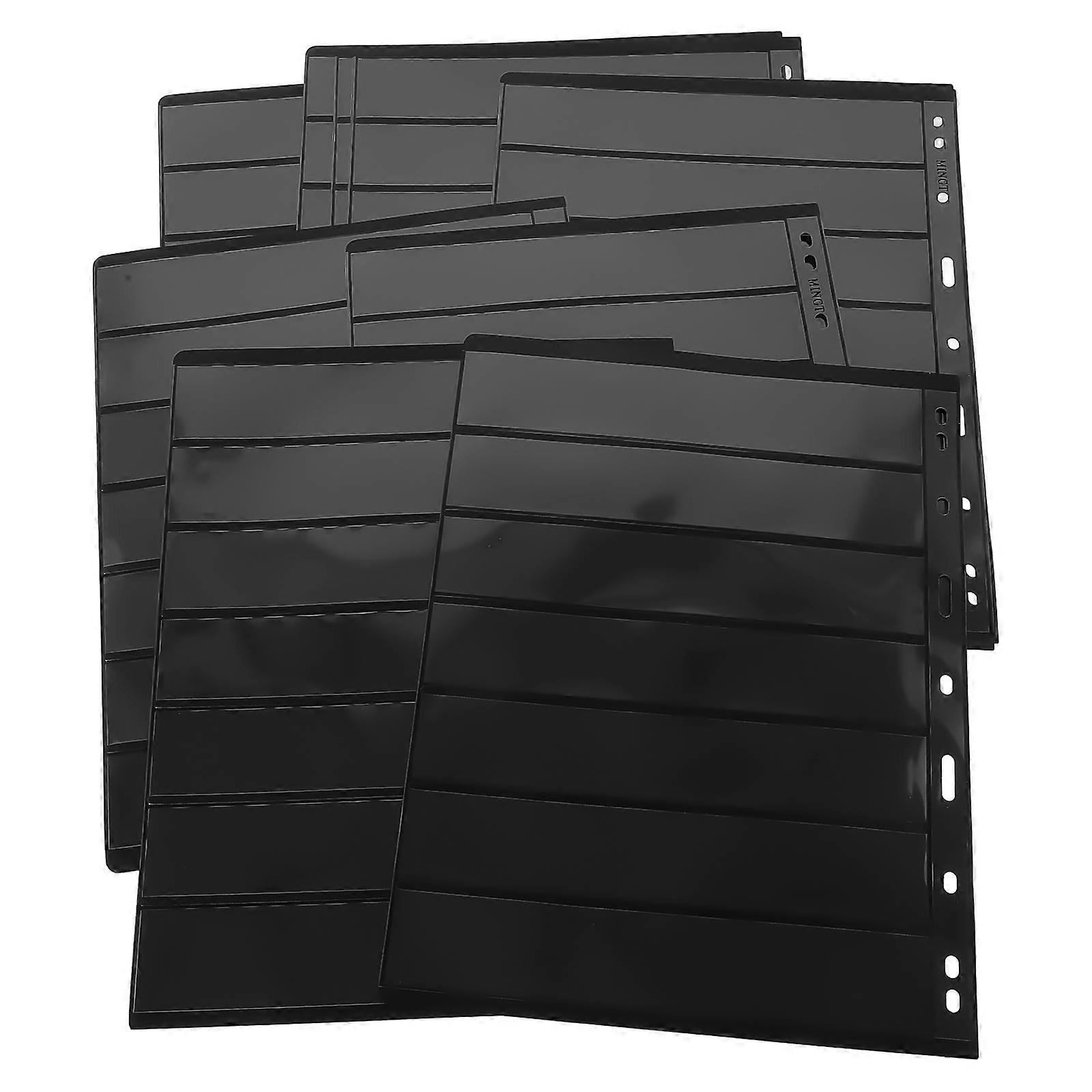 Black Plastic Stamp Album Storage Holder for Collectors with 10 Sheets Lightweight and 10 Sheets