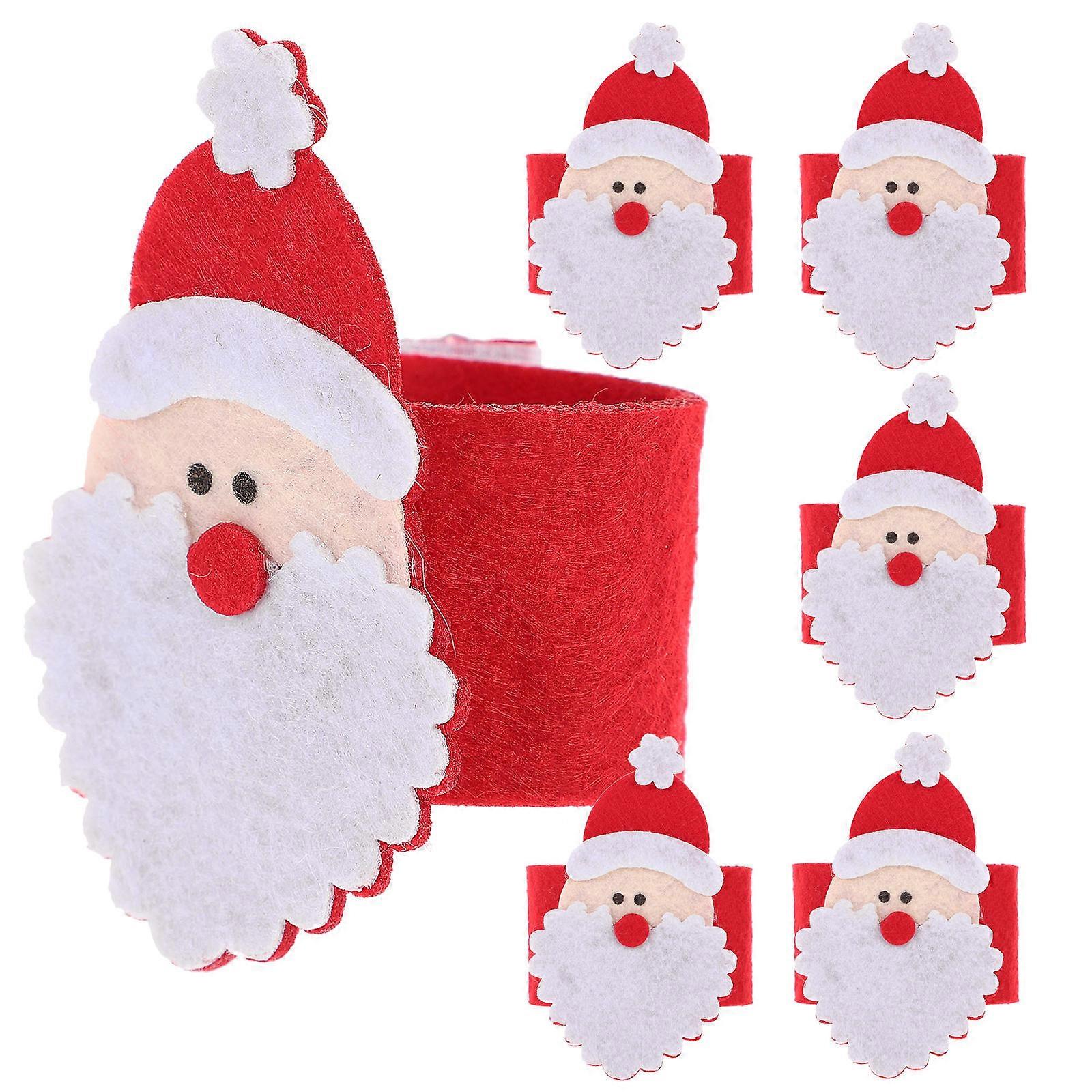 6Pcs Circular Christmas Napkin Holder For Dinner Table Accessories With Unique Style For Holiday Celebrations