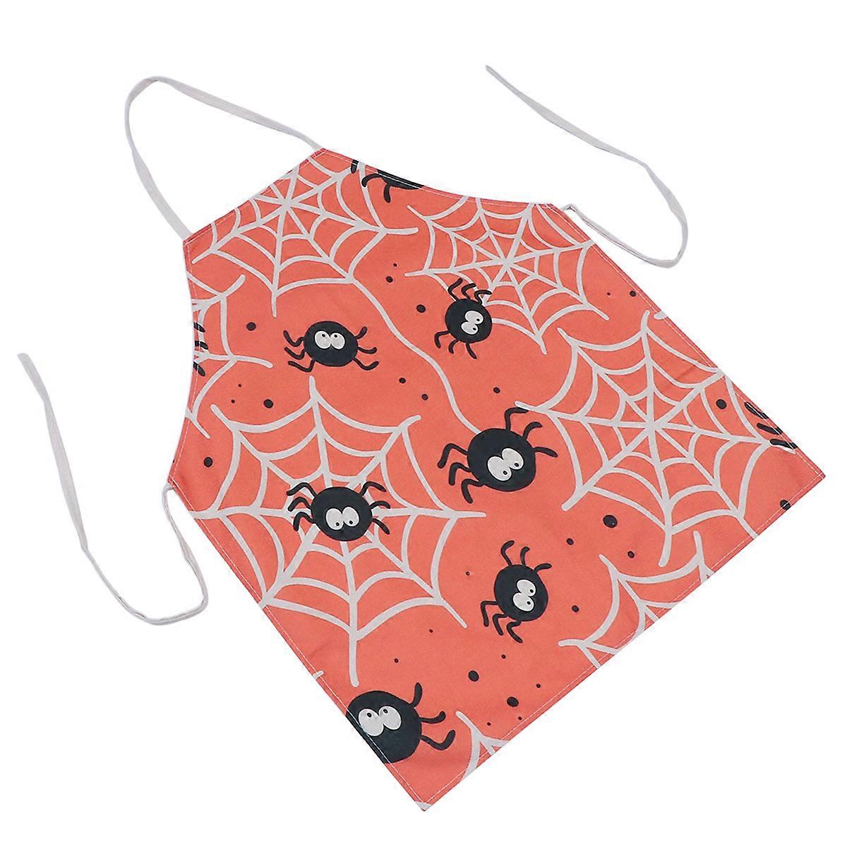Protective Spider Pattern Apron For Halloween Use In Assorted Color For Adults, Versatile Baking Attire 1Pc