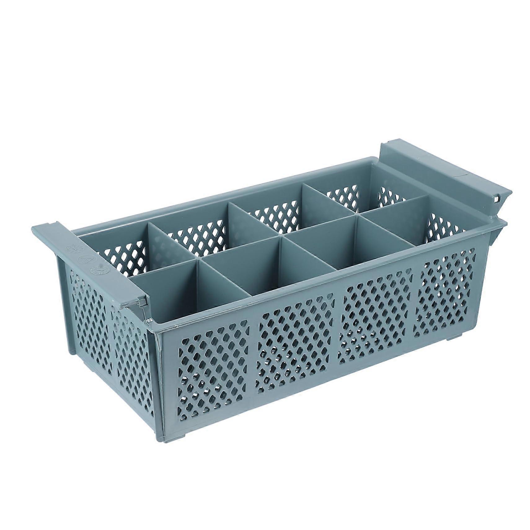 Dishwasher Cutlery Basket with Draining Tray for Kitchen Utensils and Space Saving Storage