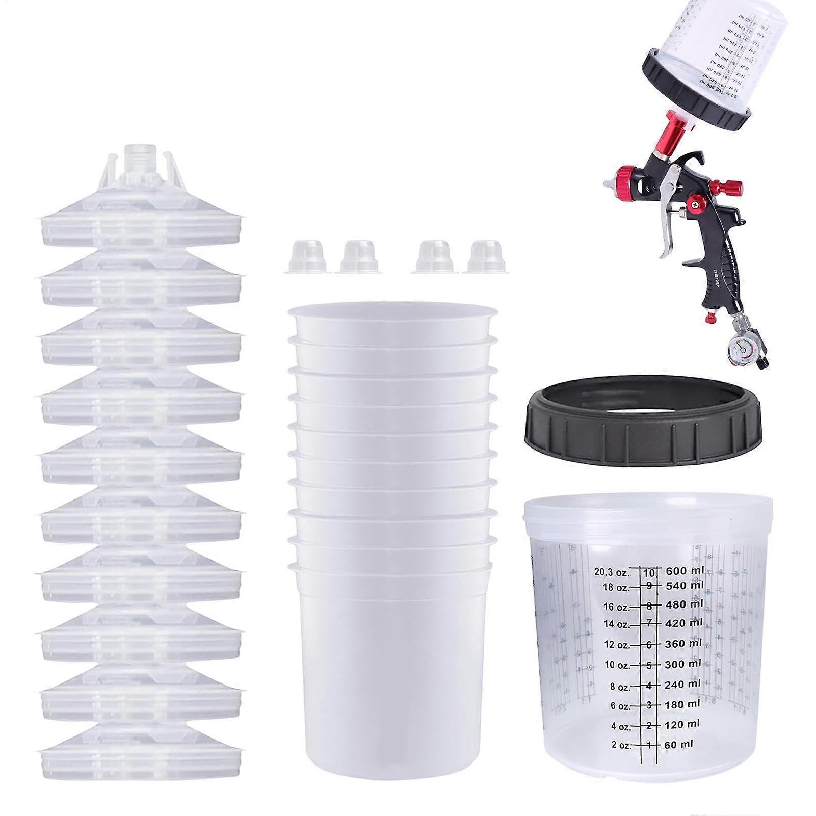 Paint Cups Paint Mixing Cups Pack of 10 with Clear Scale 600 ml