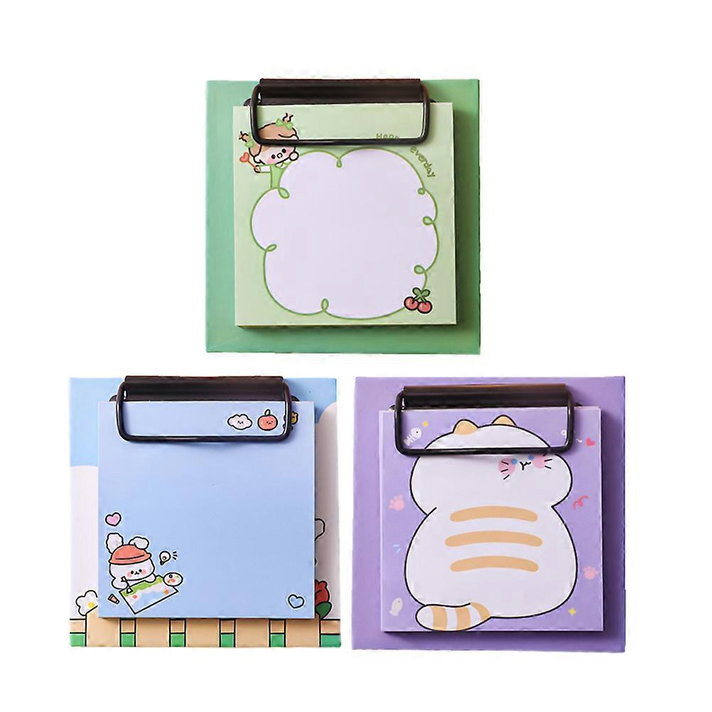 Memo Notepad 3Set Non-Sticky Notepads For School Office Travel And Home Use In Assorted Color And Iron Paper