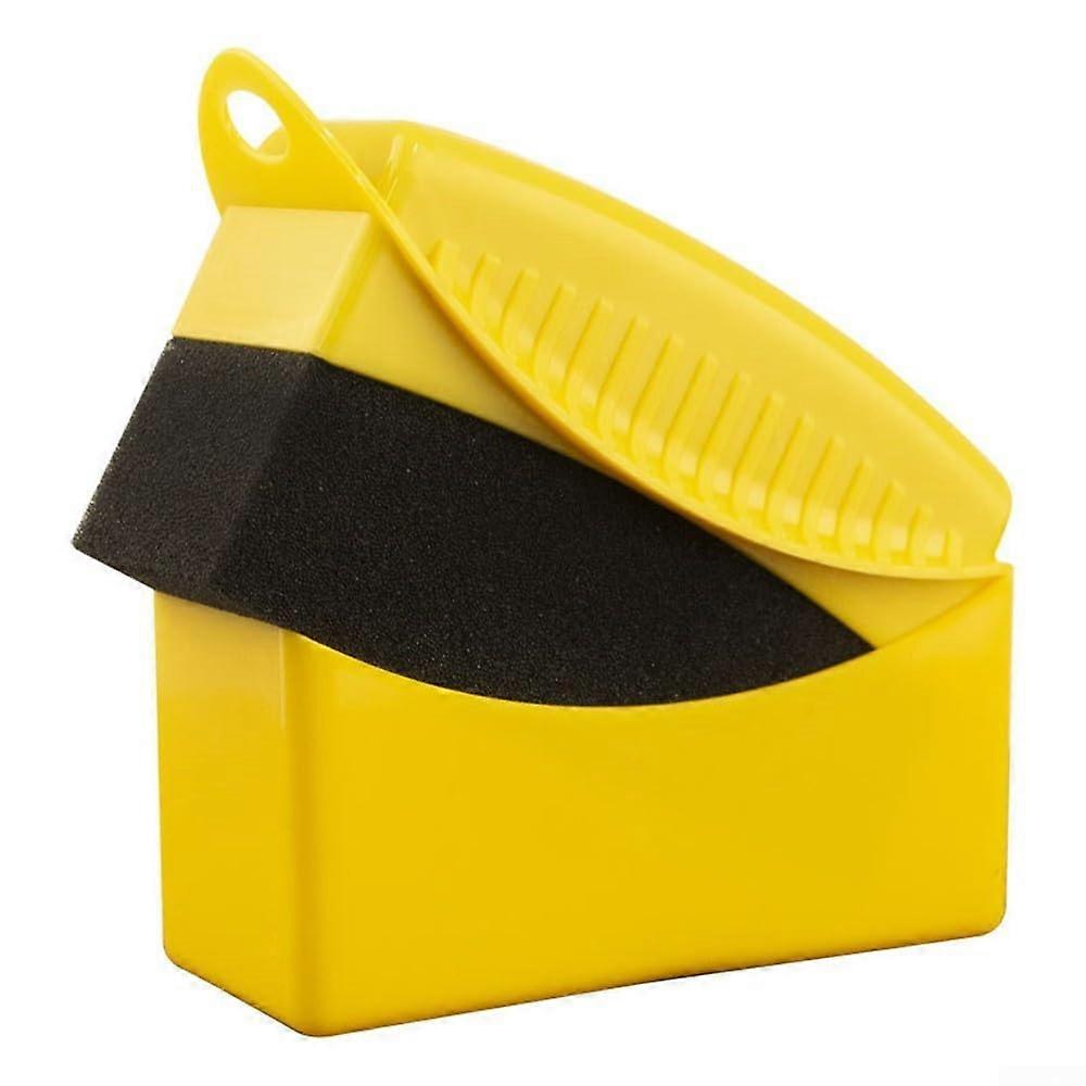 Tire Cleaning Brush with Cap, Yellow, for Vehicle Maintenance, Durable Bristles, Ideal for Cars and SUVs