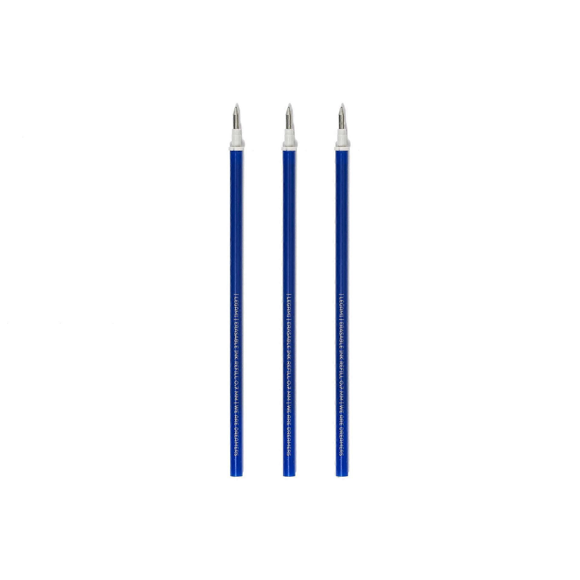 Refill for Erasable Gel Pen, Set of 3, Height 13 cm, Blue Thermosensitive Ink, Tip 0.7 mm