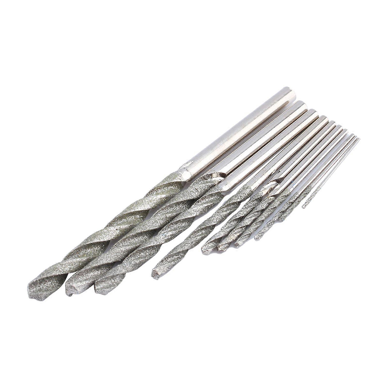 10x Diamond Tip Drill Bits Glass Tile Stone Drill Bits 0.8-4.0mm