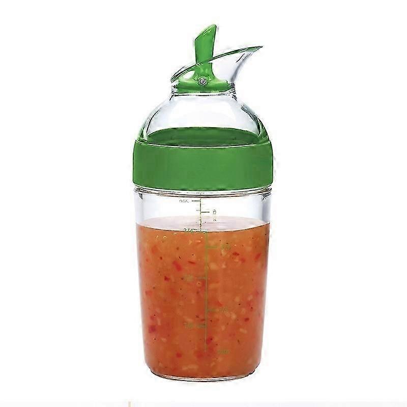 Green Compact Dressing Shaker - Salad Dressing Shaker - Clear Bottle