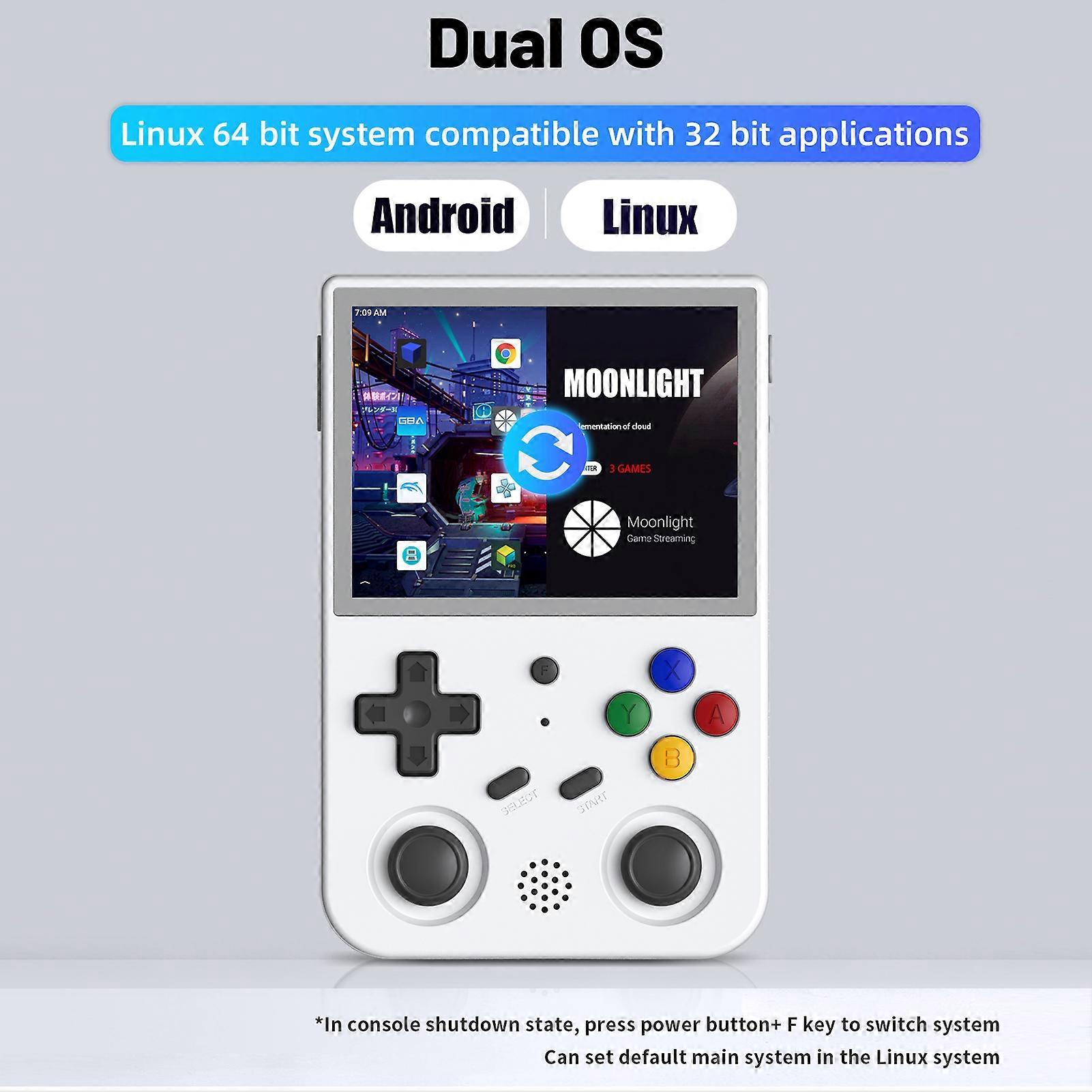 Retro Handheld Game Console RG353V 16G+256G 3.5" IPS Gray