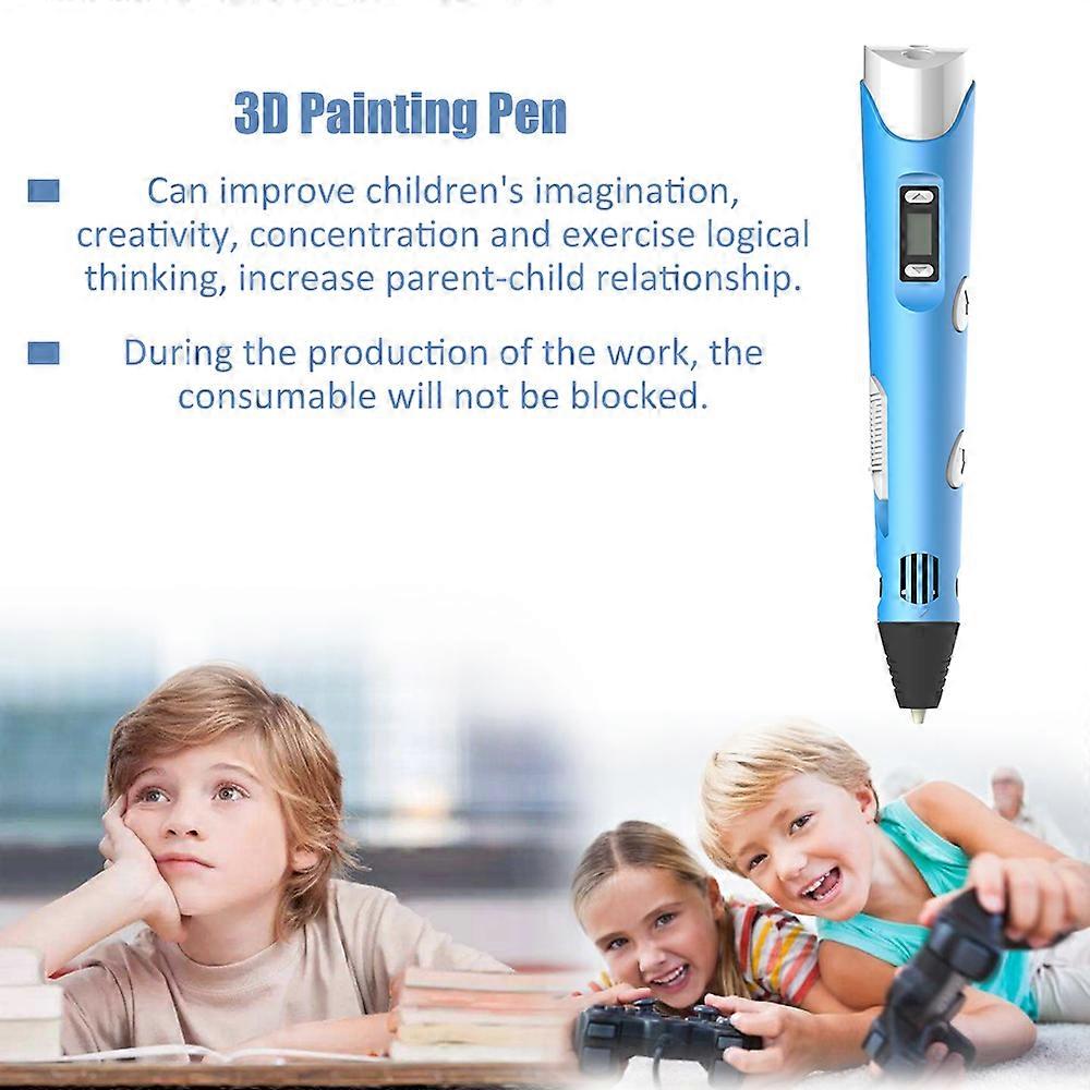 Digital Display Intelligent 3D Printing Pen High Temperature 3D Graffiti Painting Pens with USB Cable