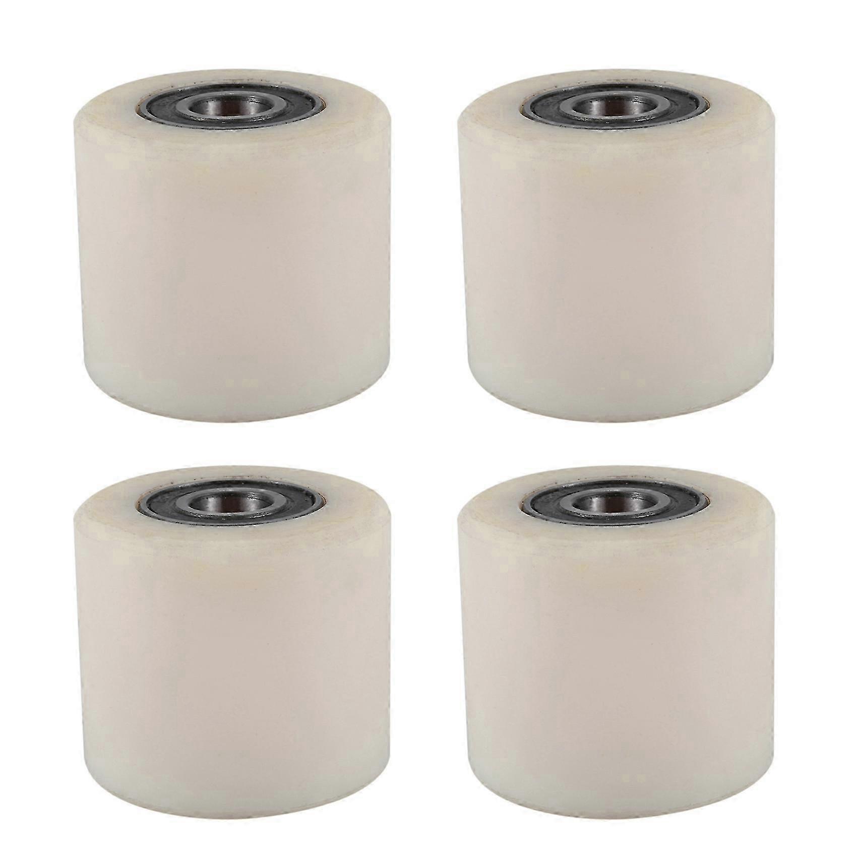 4X Pallet Rotator - 80 x 70mm Nylon Beige with Silver Trim