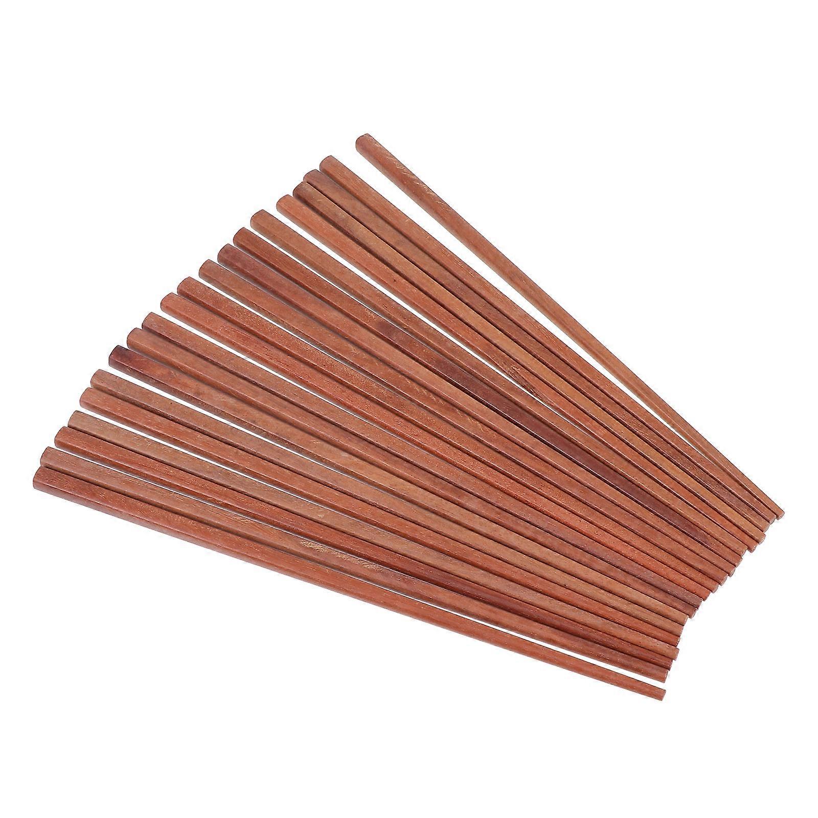 Wood Chopsticks Household Chopsticks Tableware Flower Pear Wood Coffee Color for Mealtime 20 Pairs
