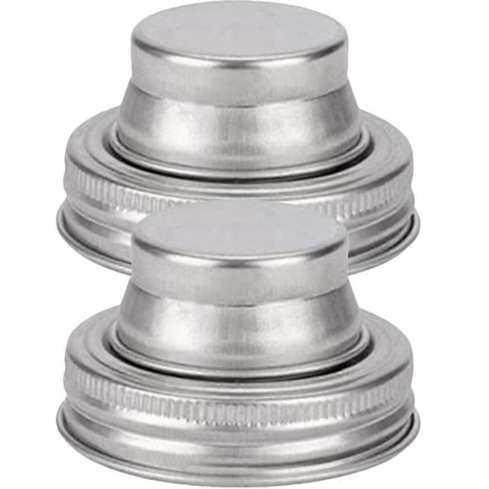Couvercles de bocaux Mason en acier inoxydable Shaker multifonctions pour un usage domestique Ensemble de 2 pièces en argent