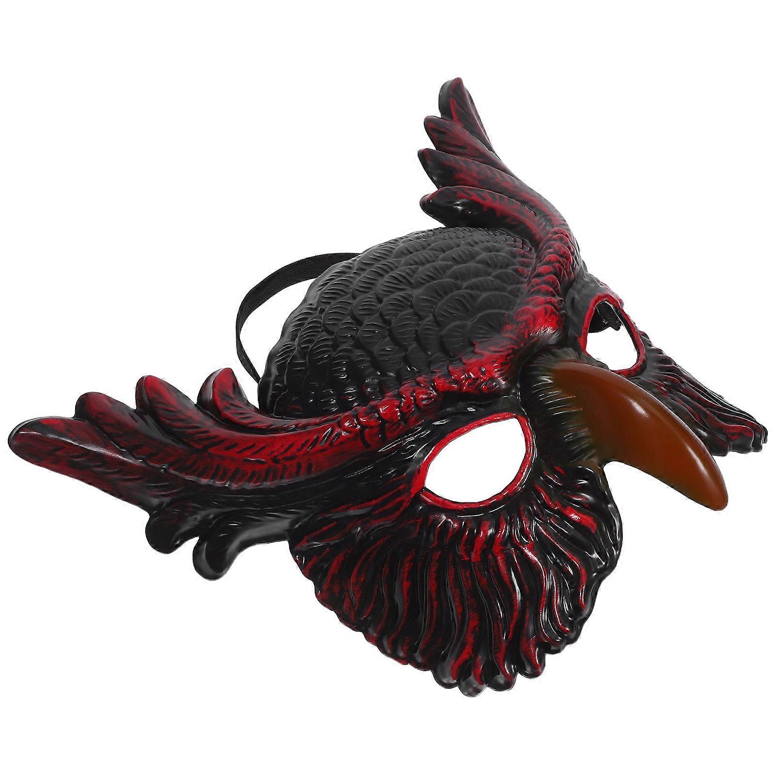 Owl-Shaped Mask For Halloween Masquerade Dance Performance Carnival Event Performers Red PP Plastic 1Set