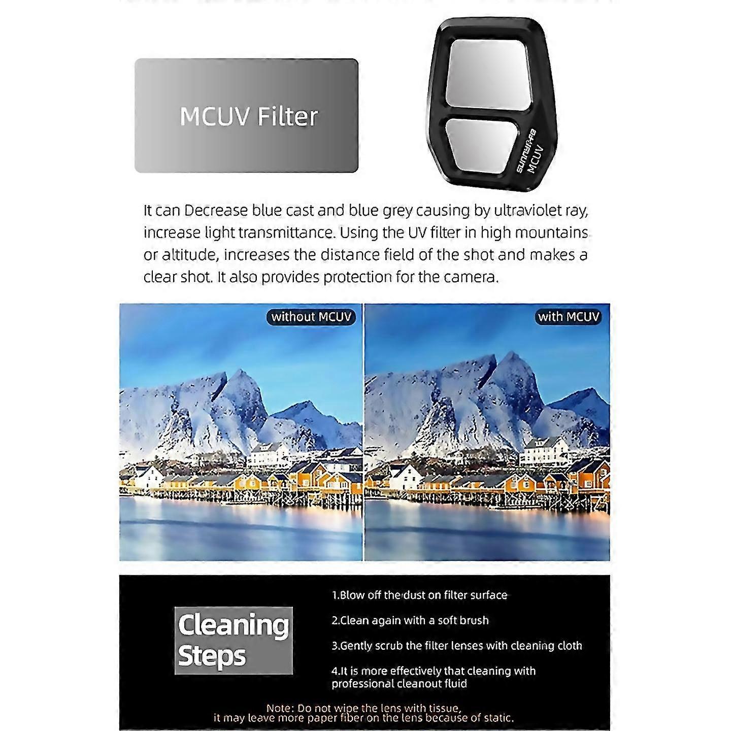 For Sunnylife Adjustable Camera Lens Filter For Dji Air 3s Nd16pl Set