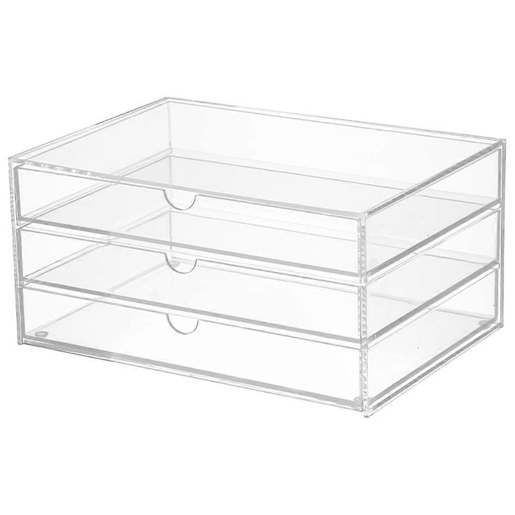 Transparent Acrylic Desktop Organizer with 3 Layers for Storage Efficient and
