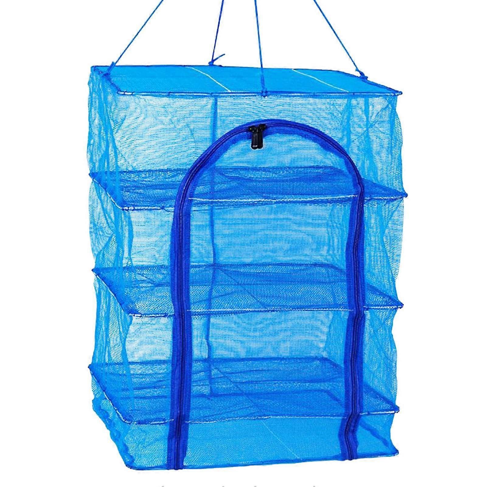 Hanging Drying Rack 4Layer Foldable Mesh For Vegetables And Herbs, SpaceSaving 35x35x65 cm