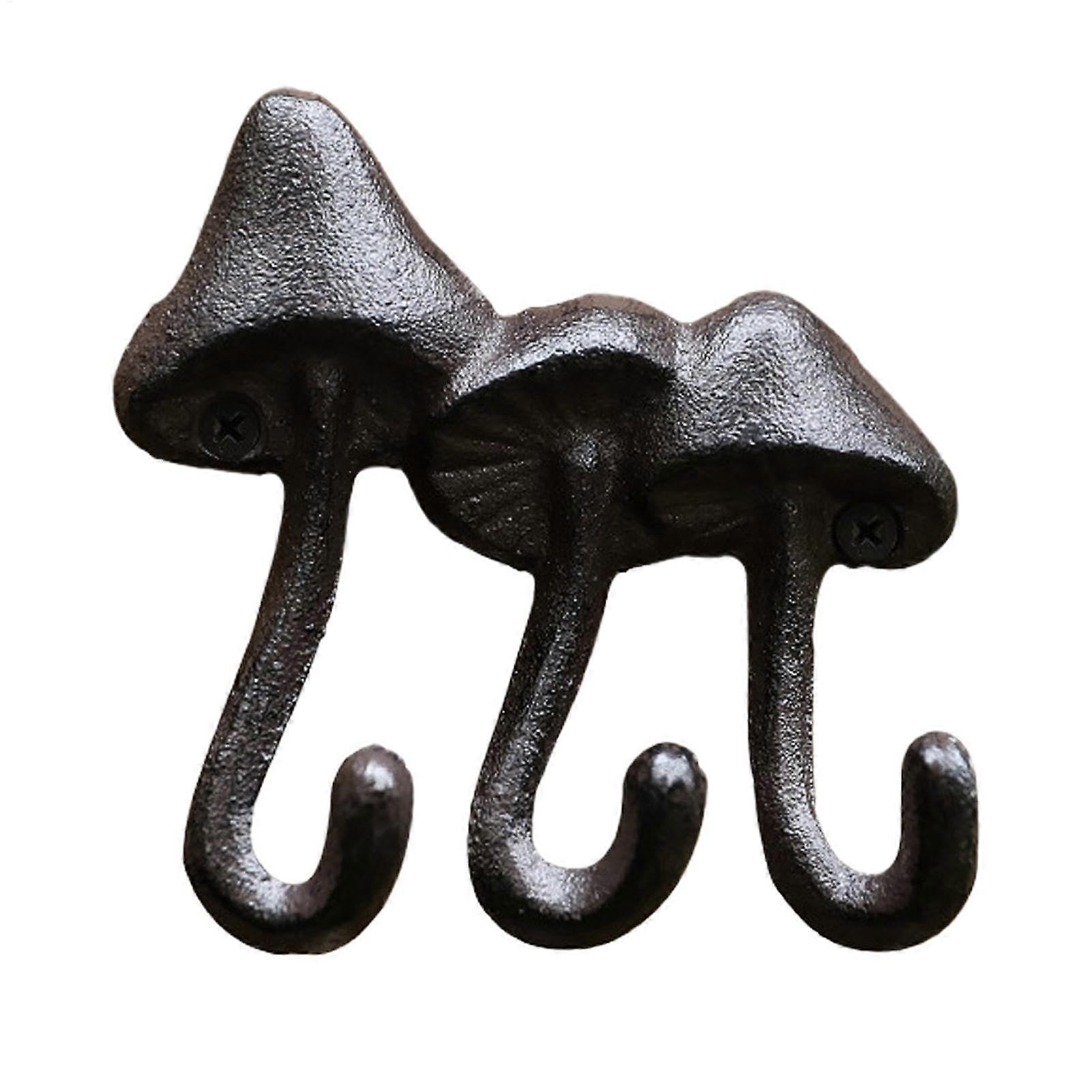 Mushroom Hook - Vintage Decorative Wall Hook for Keys, Hats, and Small Home Decor, Metal Yard Hanger