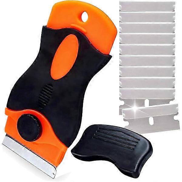 Ceramic Hob Scraper - Window Scraper - Universal Squeegee Set and 10 Replacement Blades - Practical and Easy to Use