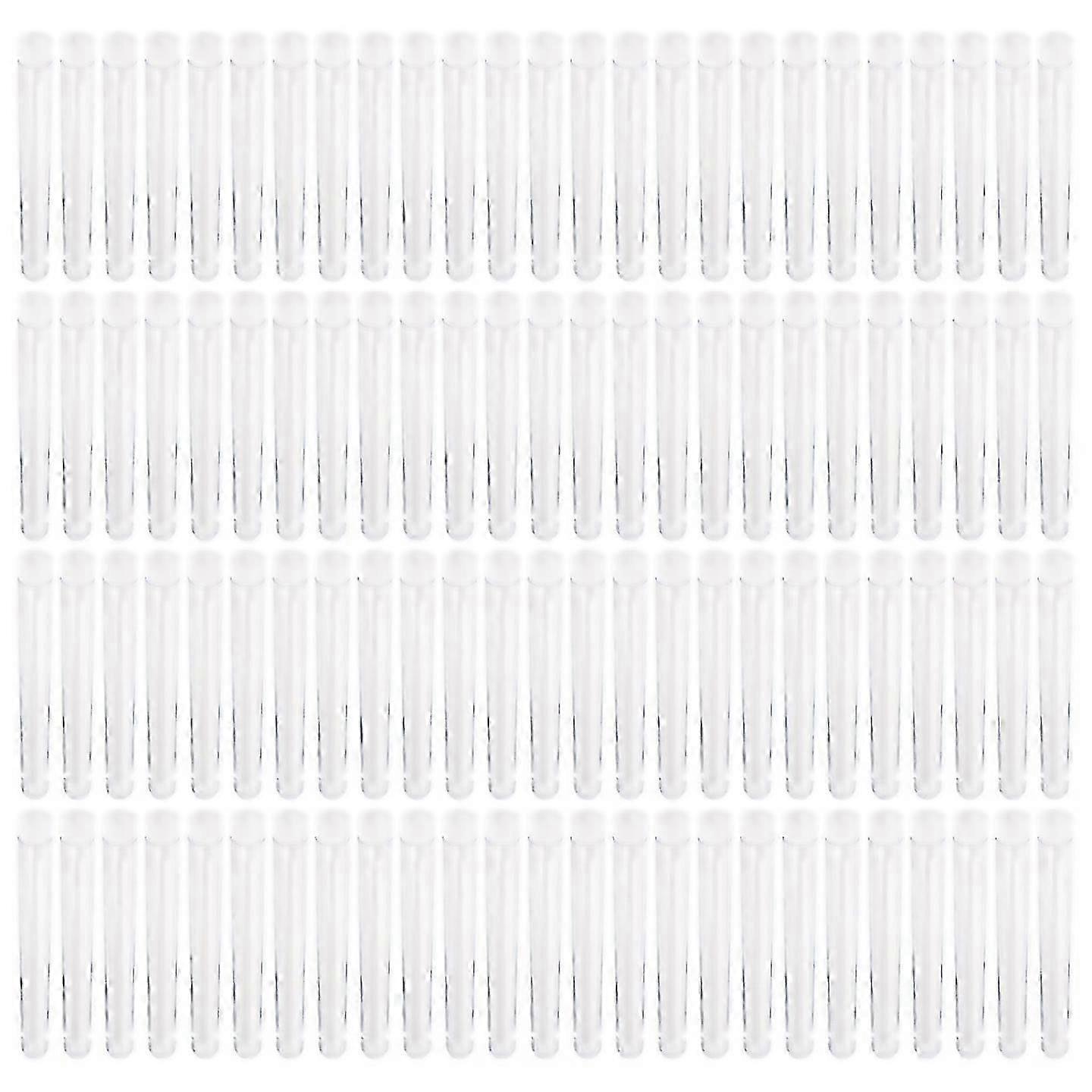 100pcs 12x100mm Laboratory Clear Plastic Test Vials With Push 2025