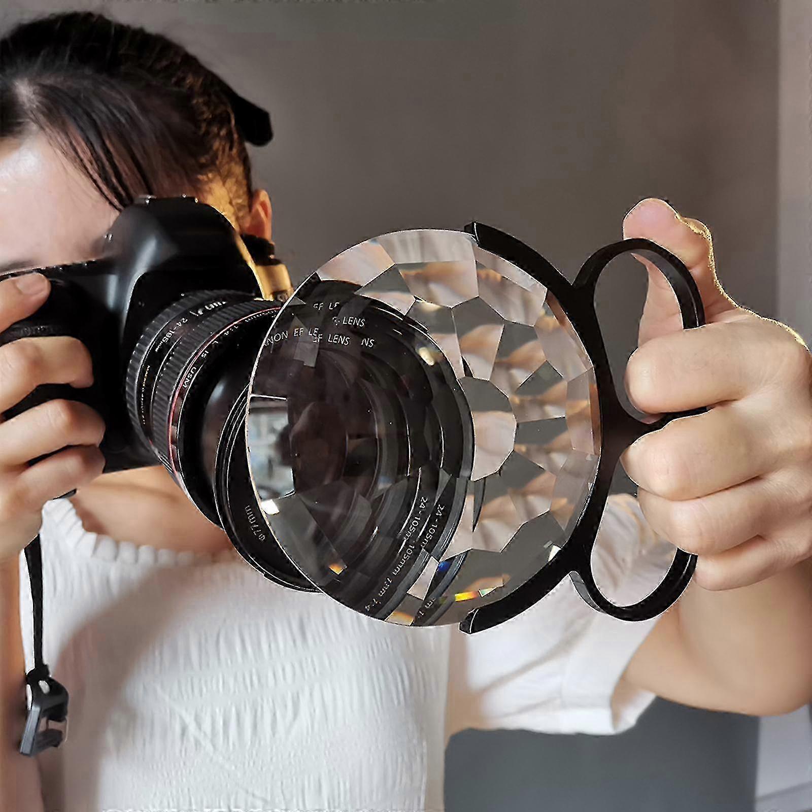 2 Finger Ring 100mm Kaleidoscope Prism Camera Filter Multiple Refractions Slr Photography Accessories