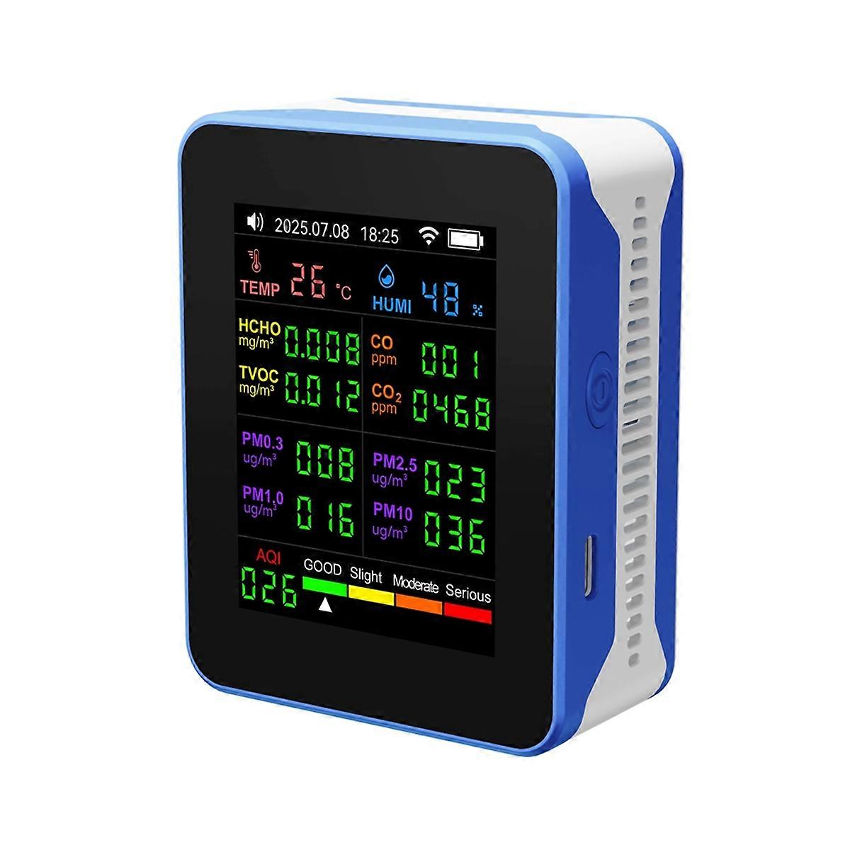 Tuya WiFi 16 in 1 Air Quality Monitor Multifunction PM2.5 PM10 HCHO TVOC CO Carbon Dioxide Screen Display Air Detector B