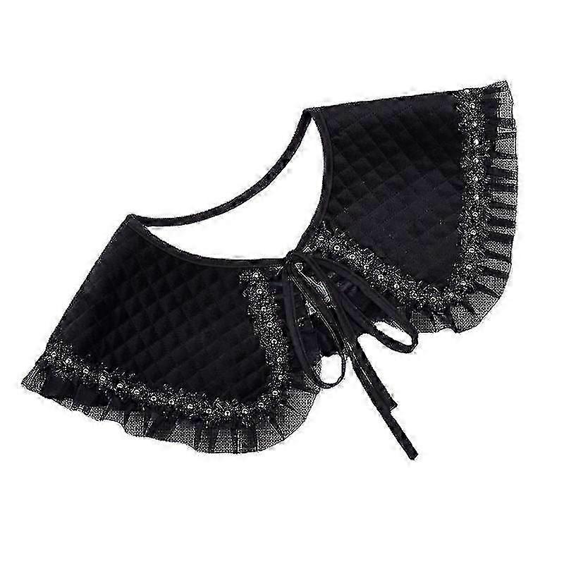 Girl Women's Fake Collar Pearl Thickened Versatile Lotus Leaf Doll Collar Shawl