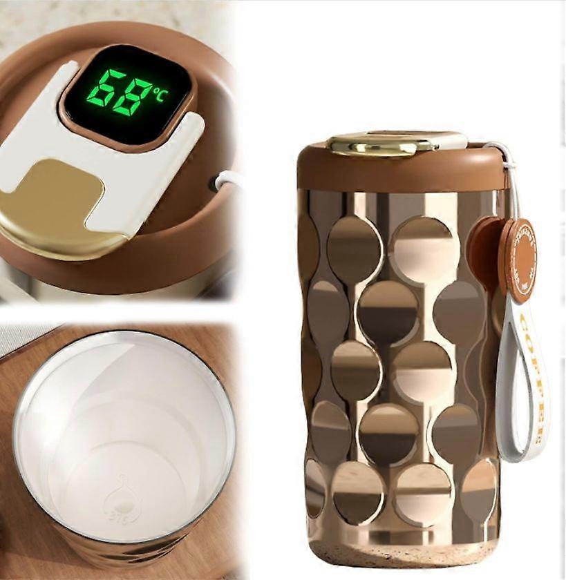 Smart coffee thermostat, coffee thermostat travel, portable cup with temperature display - gold