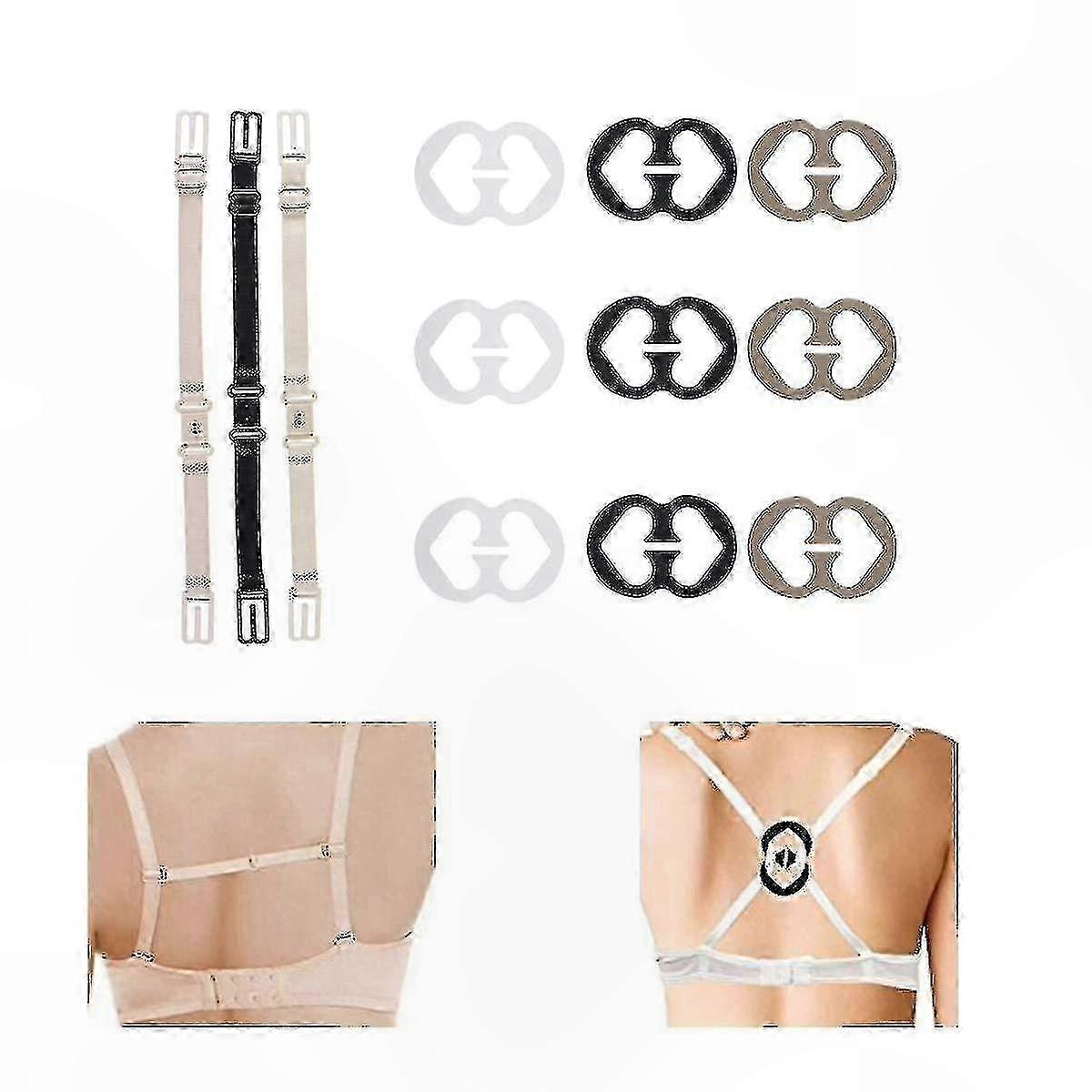 12-Pack Adjustable Non-Slip Bra Straps with Clips for Secure Fit
