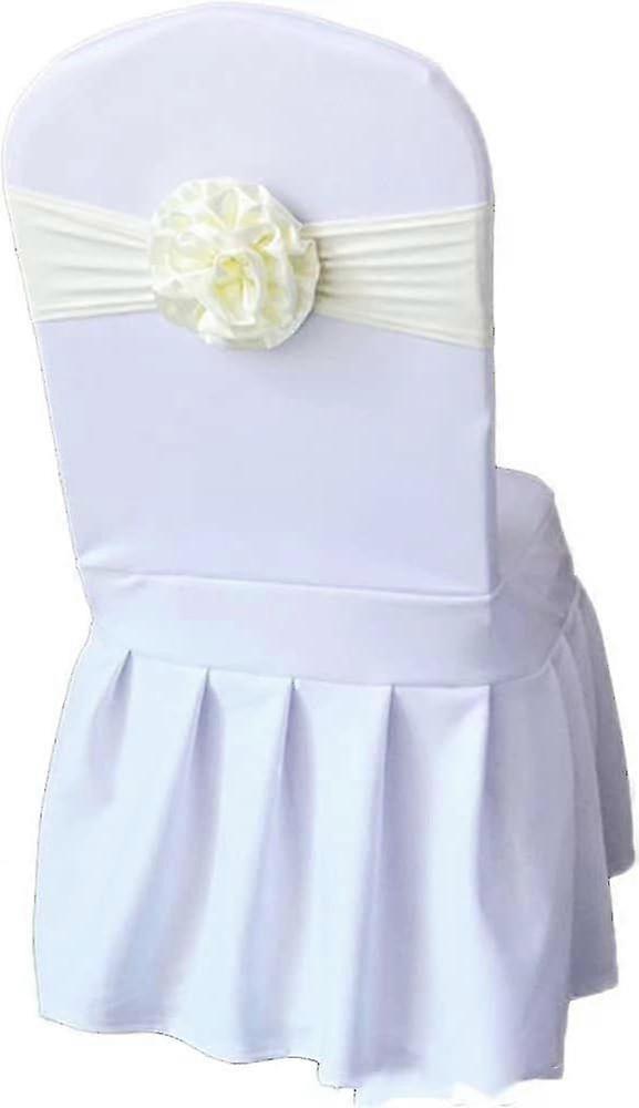 Spandex Stretch Flower Chair Sashes Chair Bands Polyester Bows for Party Hotel