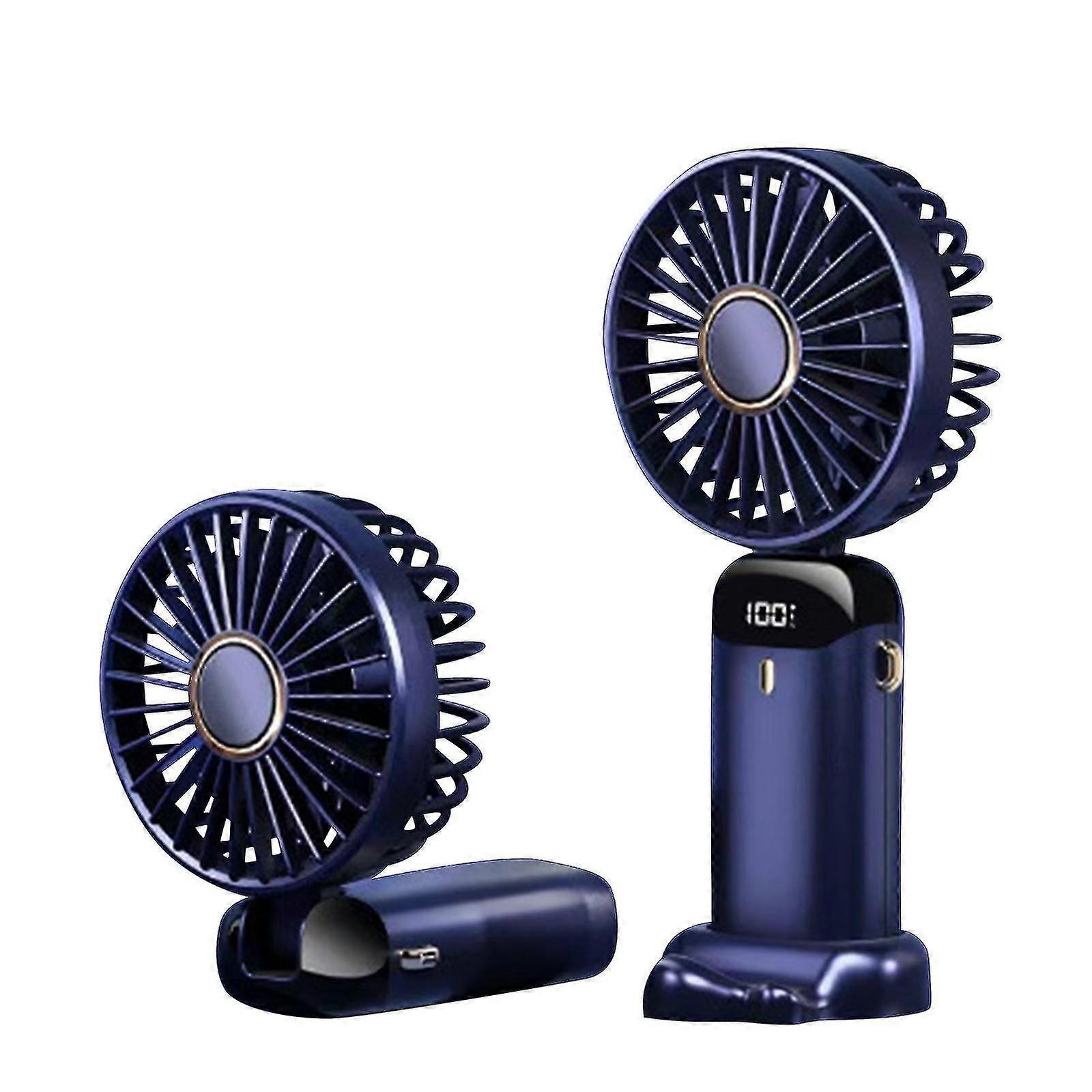 Portable Handheld Personal Mini Face Fan With Led Display And 5 Adjustable Speeds