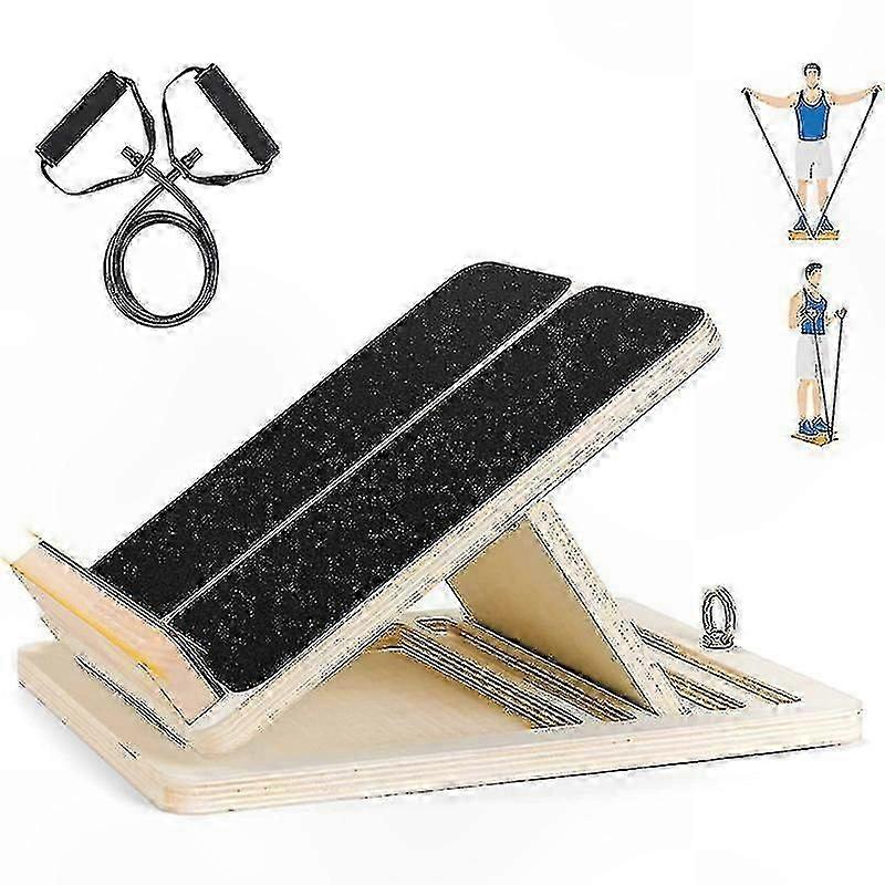 Adjustable Wooden Incline Board for Calf Stretching Exercises